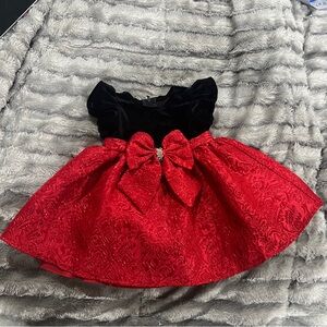 Elegant Black and Red Baby Dress with Bow